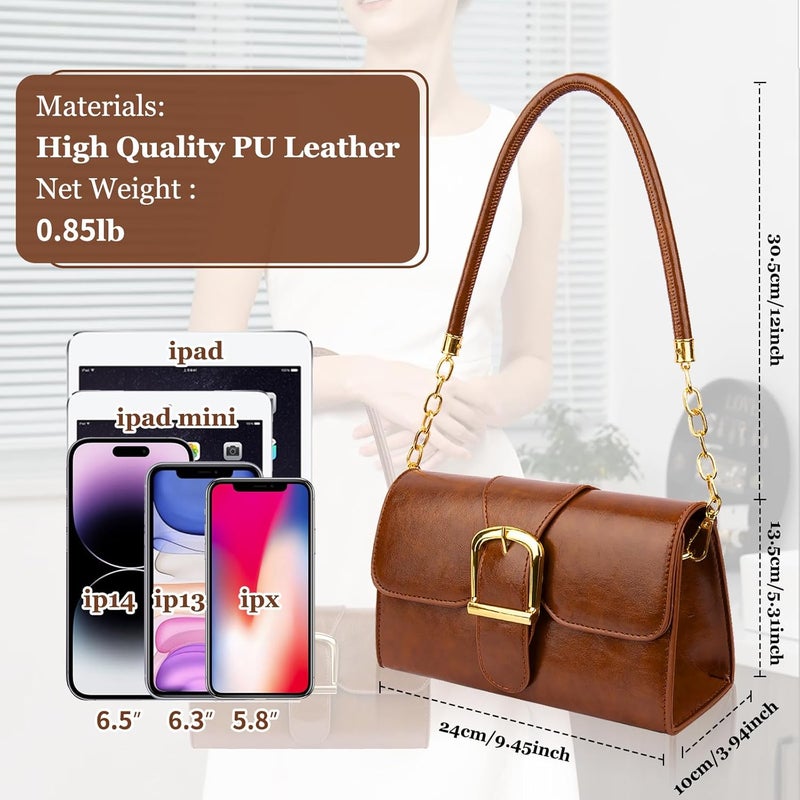 Gosect Shoulder Bag for Women, Cute Soft PU Leather Small Crossbody Purses Handbags, Trendy Underarm Bag Tote Purses for Women - Image 3